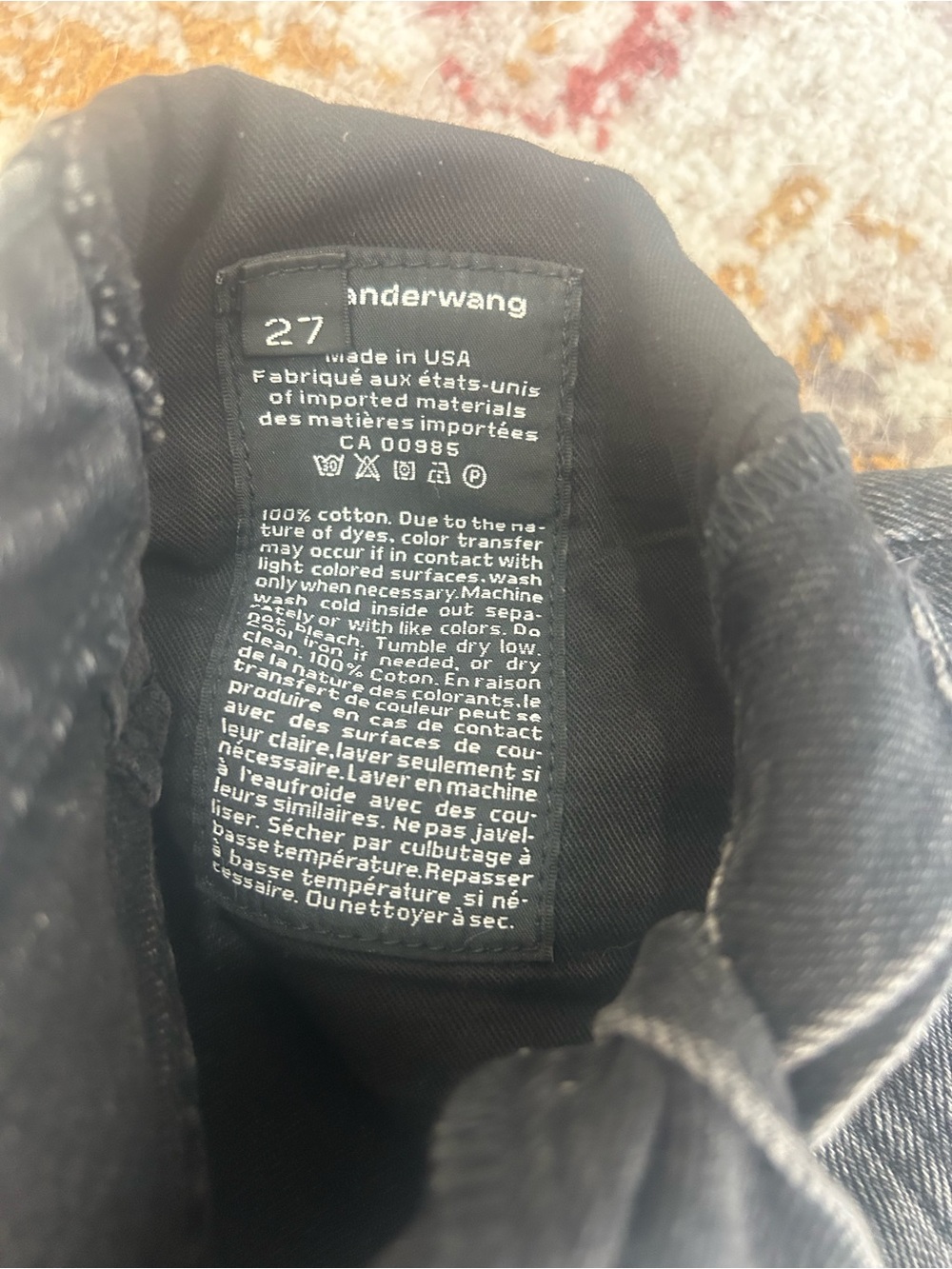 Alexander Wang Washed Black Frayed Hem Denim Shorts - Picture 3 of 3
